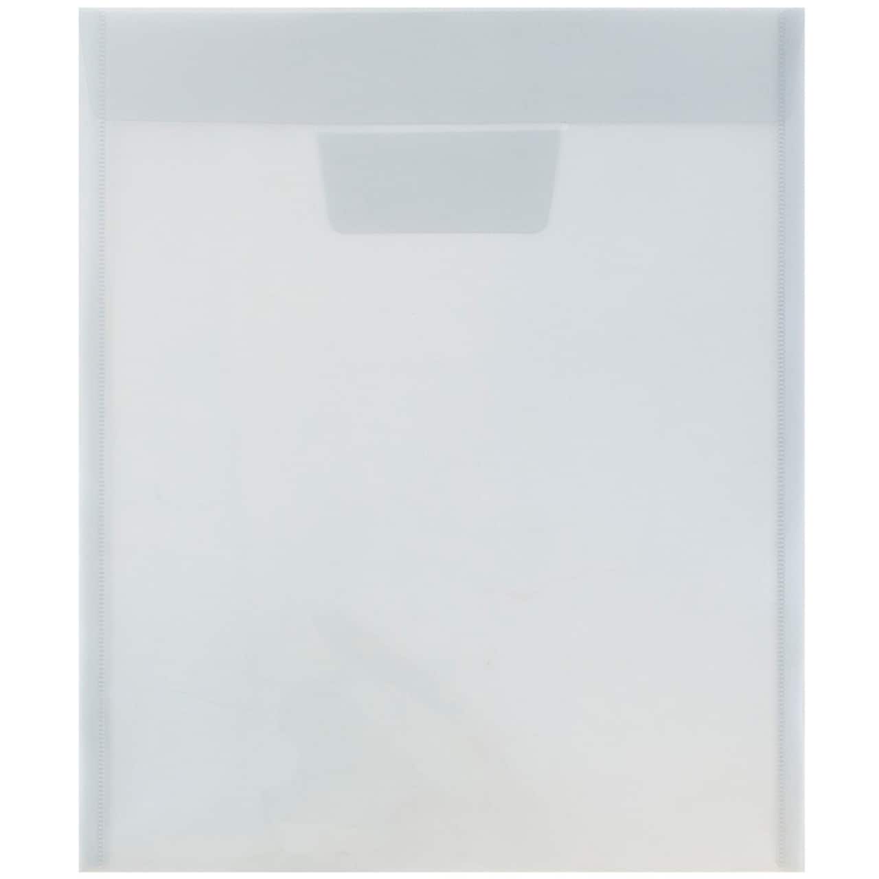 JAM PAPER Plastic Tuck Flap Letter Open End Envelopes, 12ct.